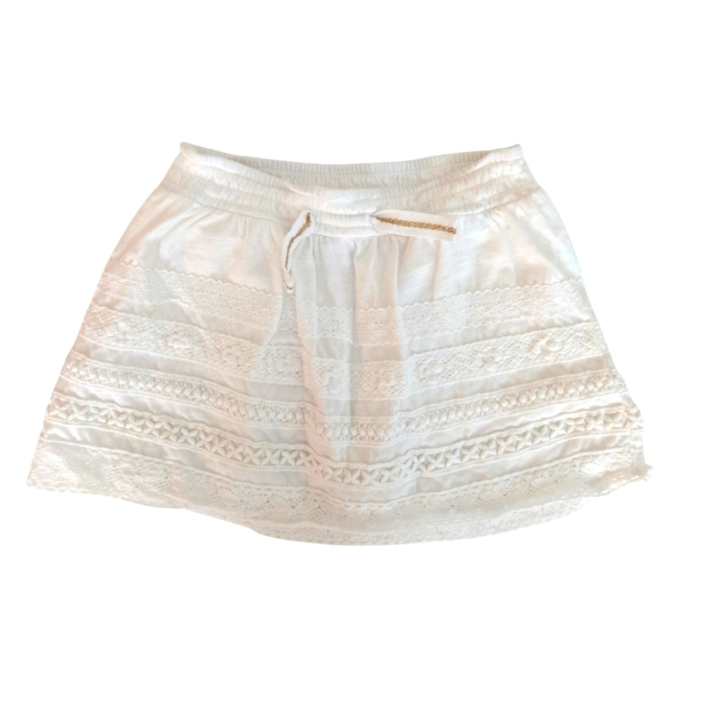 Cat & Jack Cotton White Lace Mini Skort Size 4-5T